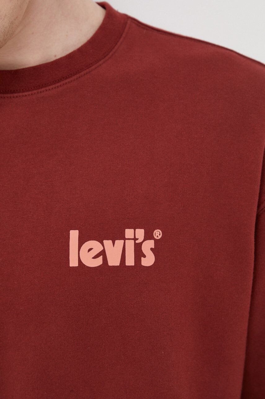 Levi's Суичър мъжки в бордо с изчистен дизайн - Pepit.bg