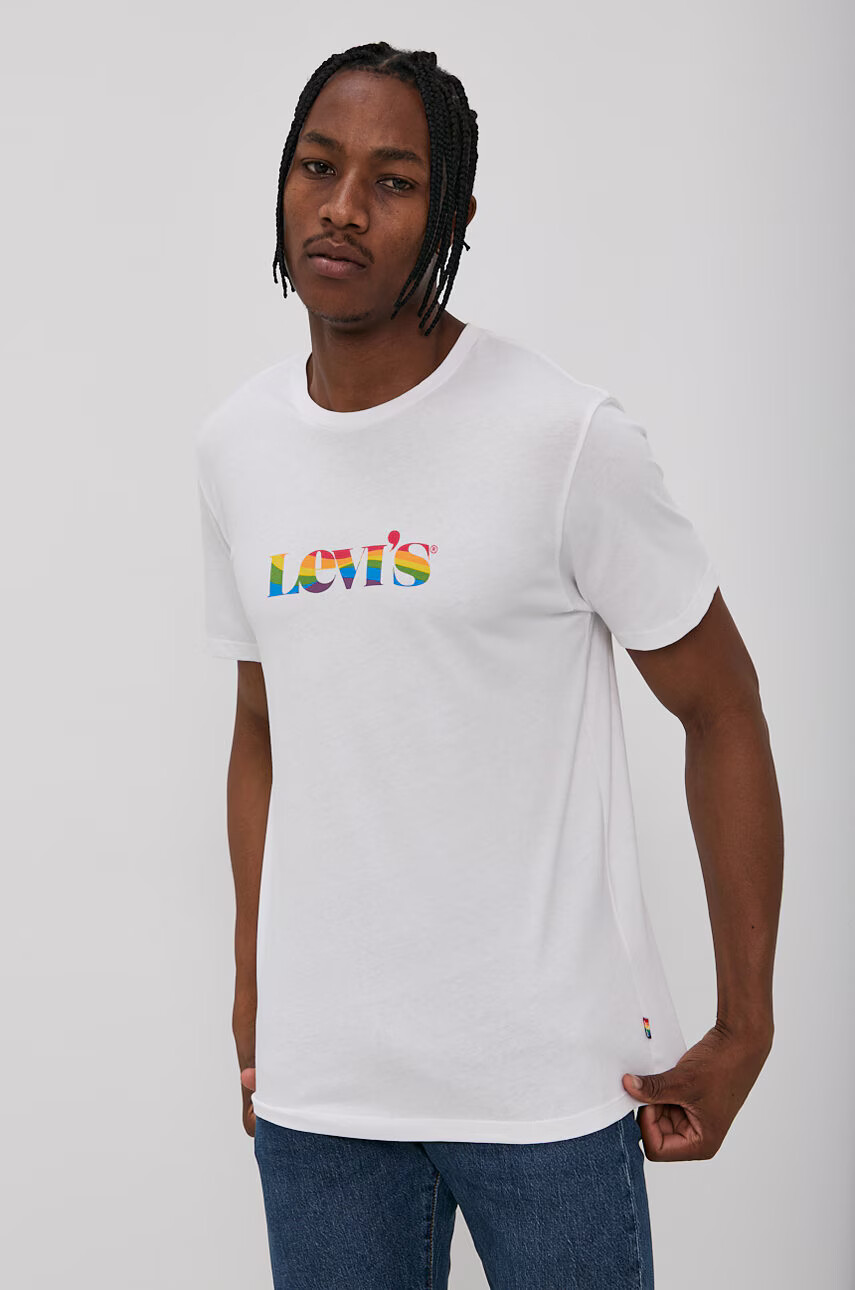 Levi's Тениска мъжка в бяло с принт - Pepit.bg