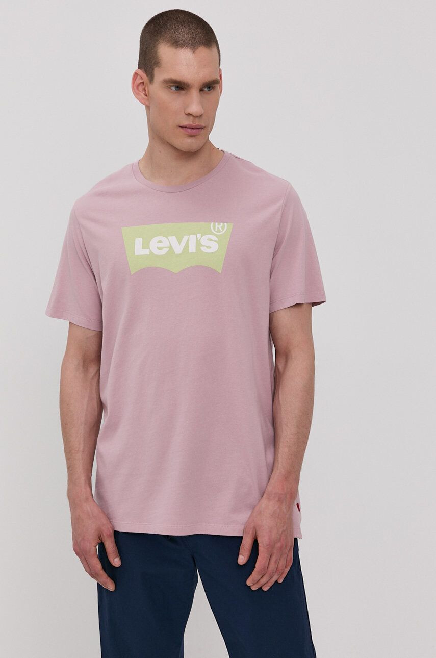 Levi's Тениска мъжка в лилаво с принт - Pepit.bg