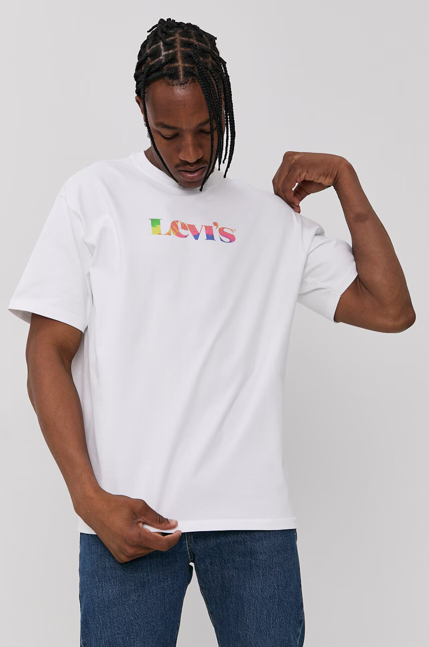 Levi's Тениска мъжка в бяло с принт - Pepit.bg