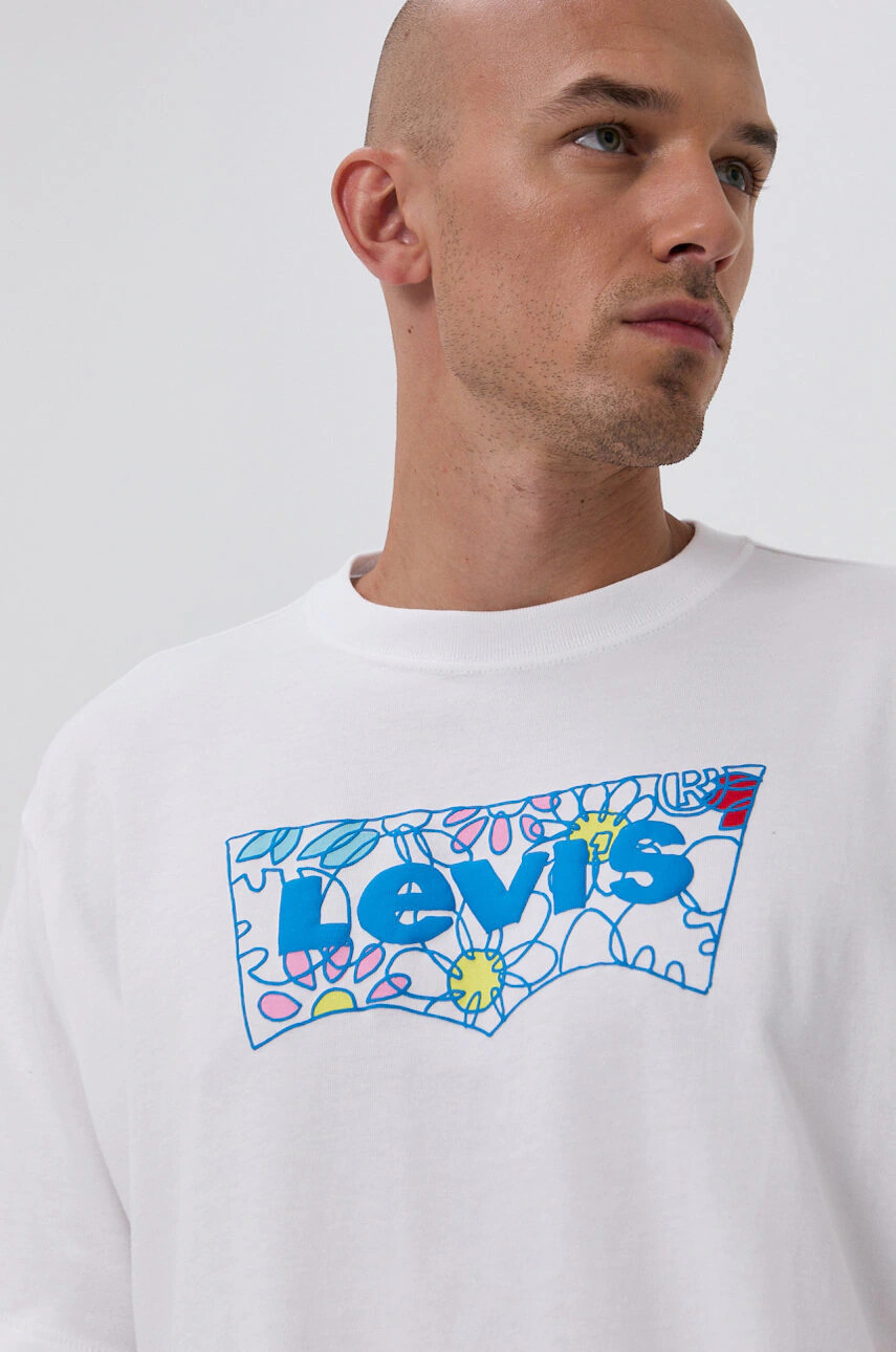 Levi's Тениска мъжка в бяло с принт - Pepit.bg
