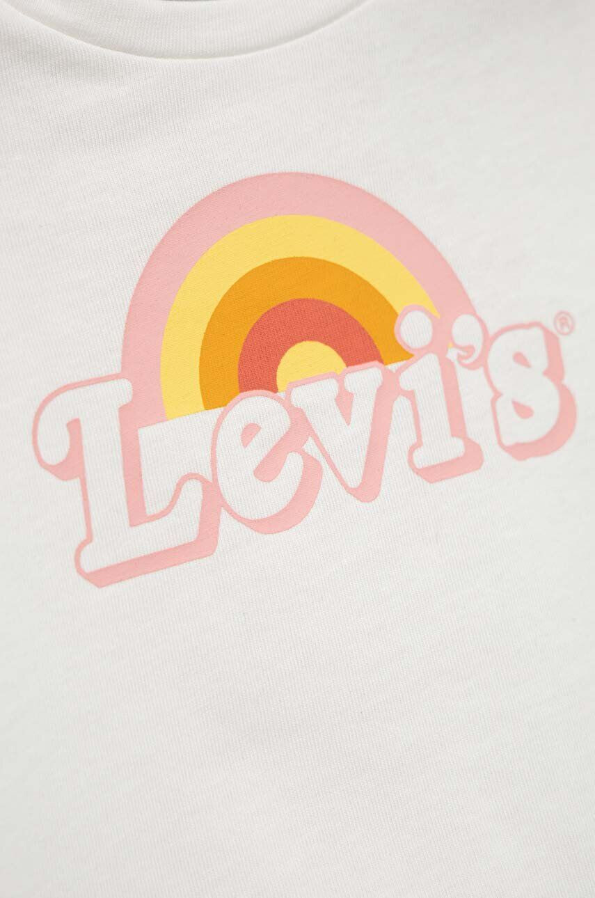 Levi's Бебешка памучна тениска в бяло - Pepit.bg