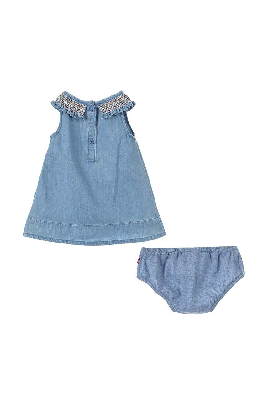 Levi's Бебешка рокля в синьо къс модел разкроен модел - Pepit.bg