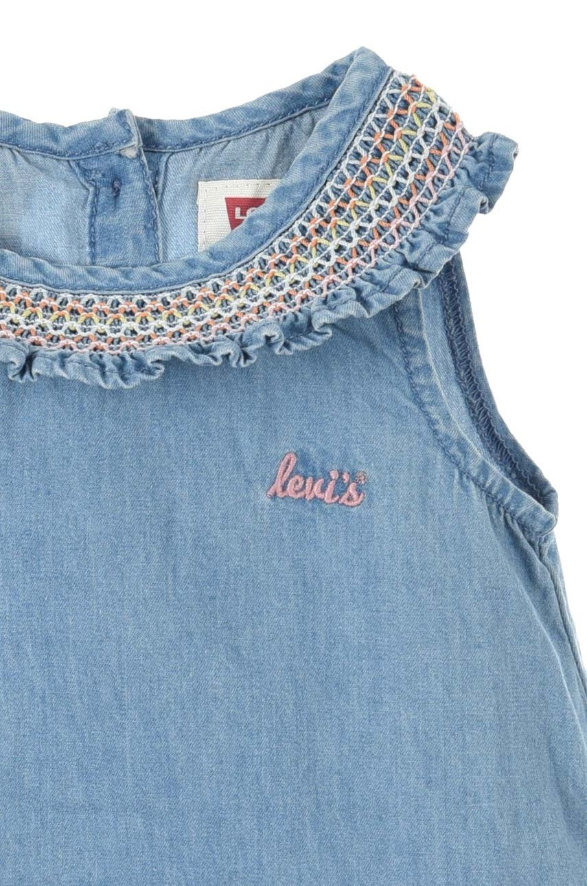 Levi's Бебешка рокля в синьо къс модел разкроен модел - Pepit.bg