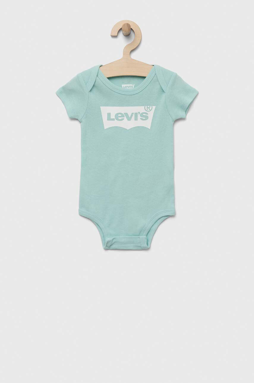 Levi's Бебешки памучен комплект в тюркоазено - Pepit.bg