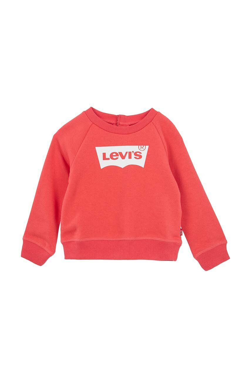 Levi's Бебешки суичър в червено с принт - Pepit.bg