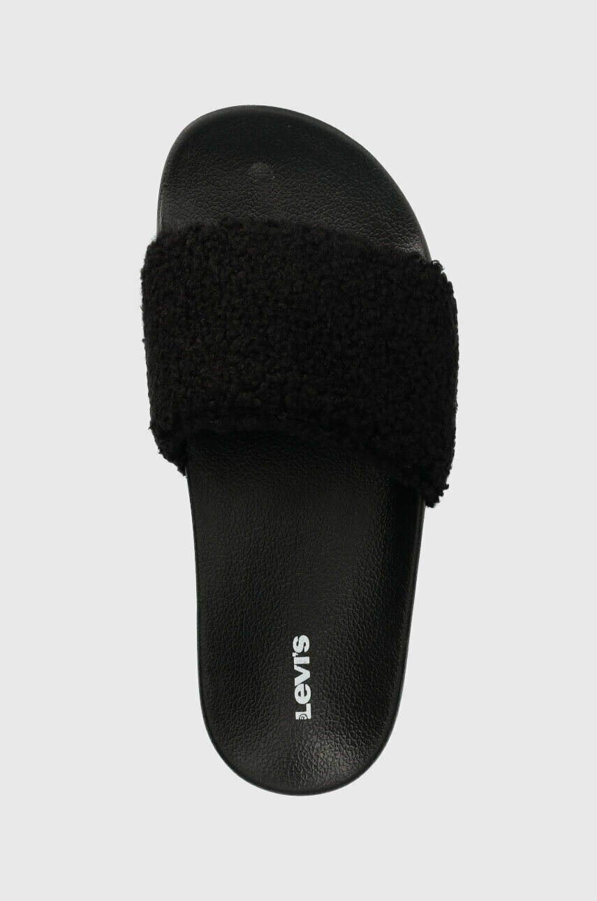 Levi's Чехли June Sherpa S в черно D7518.0002 - Pepit.bg