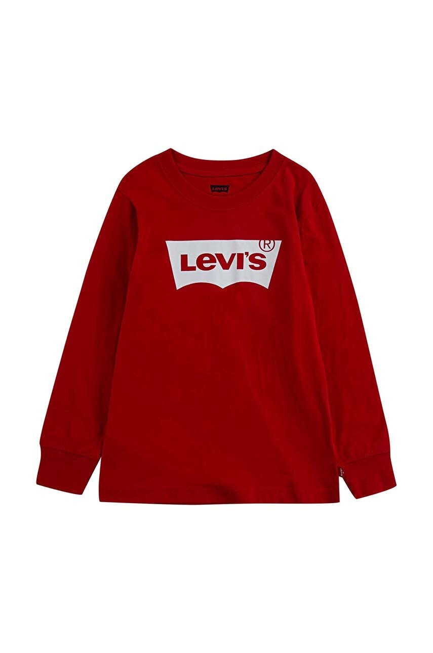 Levi's Детска блуза с дълги ръкави в червено с принт - Pepit.bg