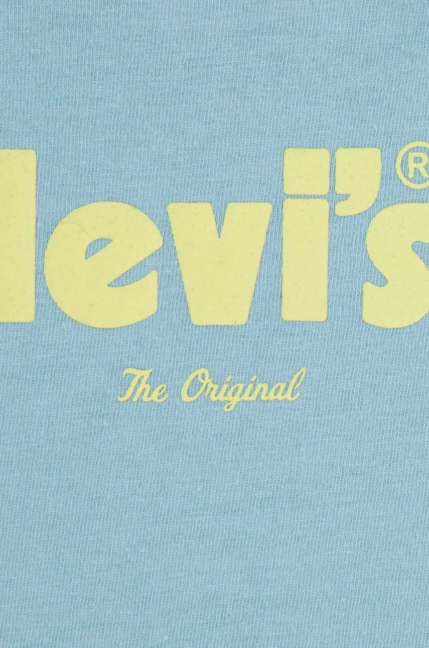 Levi's Детска памучна тениска в тюркоазено с принт - Pepit.bg