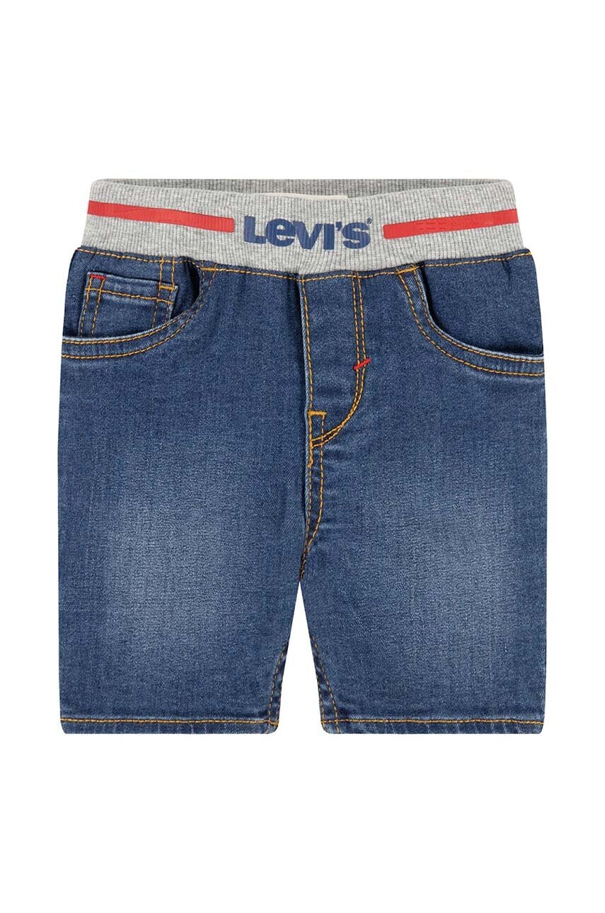 Levi's Детски дънков къс панталон в синьо с принт - Pepit.bg