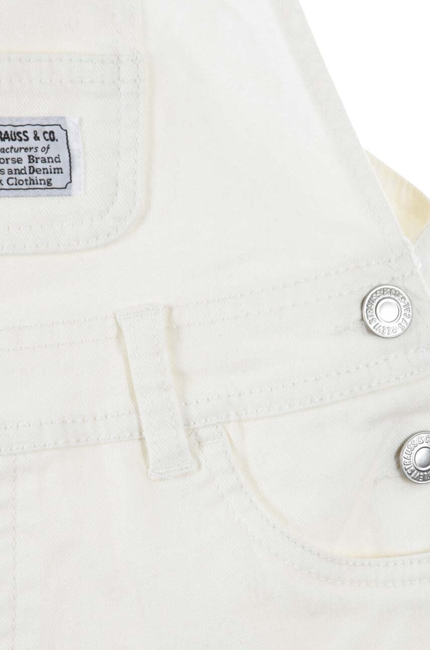 Levi's Детски дънков къс панталон в бяло с изчистен дизайн - Pepit.bg