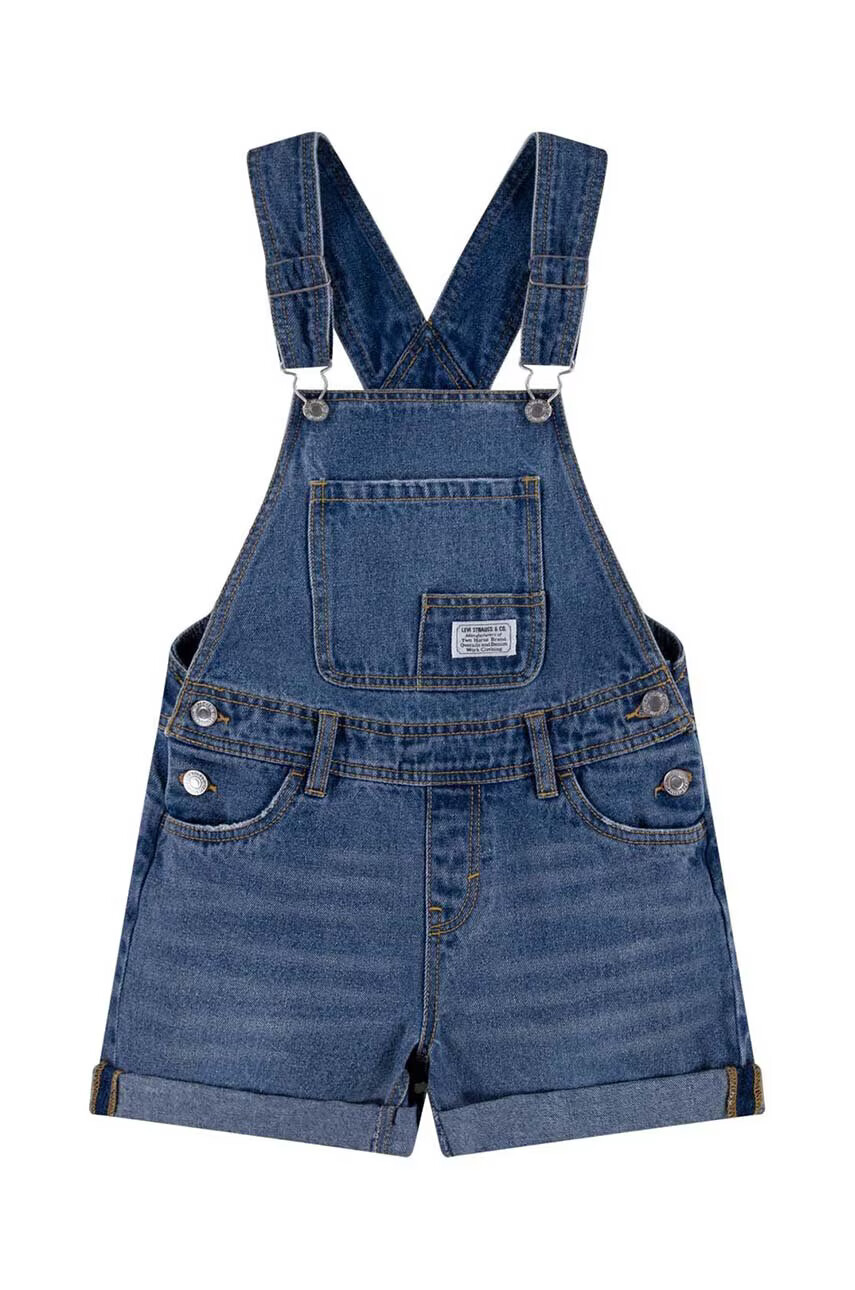 Levi's Детски дънков къс панталон в синьо с изчистен дизайн - Pepit.bg