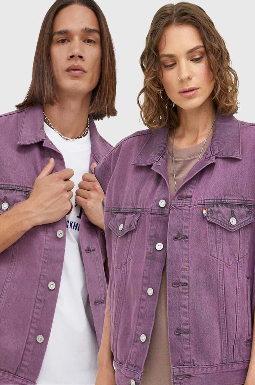 Levi's Дънков елек мъжки в лилаво преходен - Pepit.bg