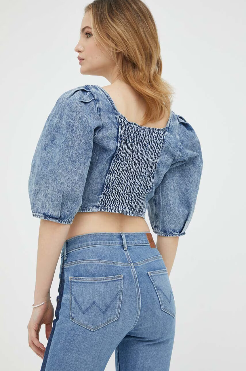 Levi's Дънкова блуза дамска в синьо с изчистен дизайн - Pepit.bg