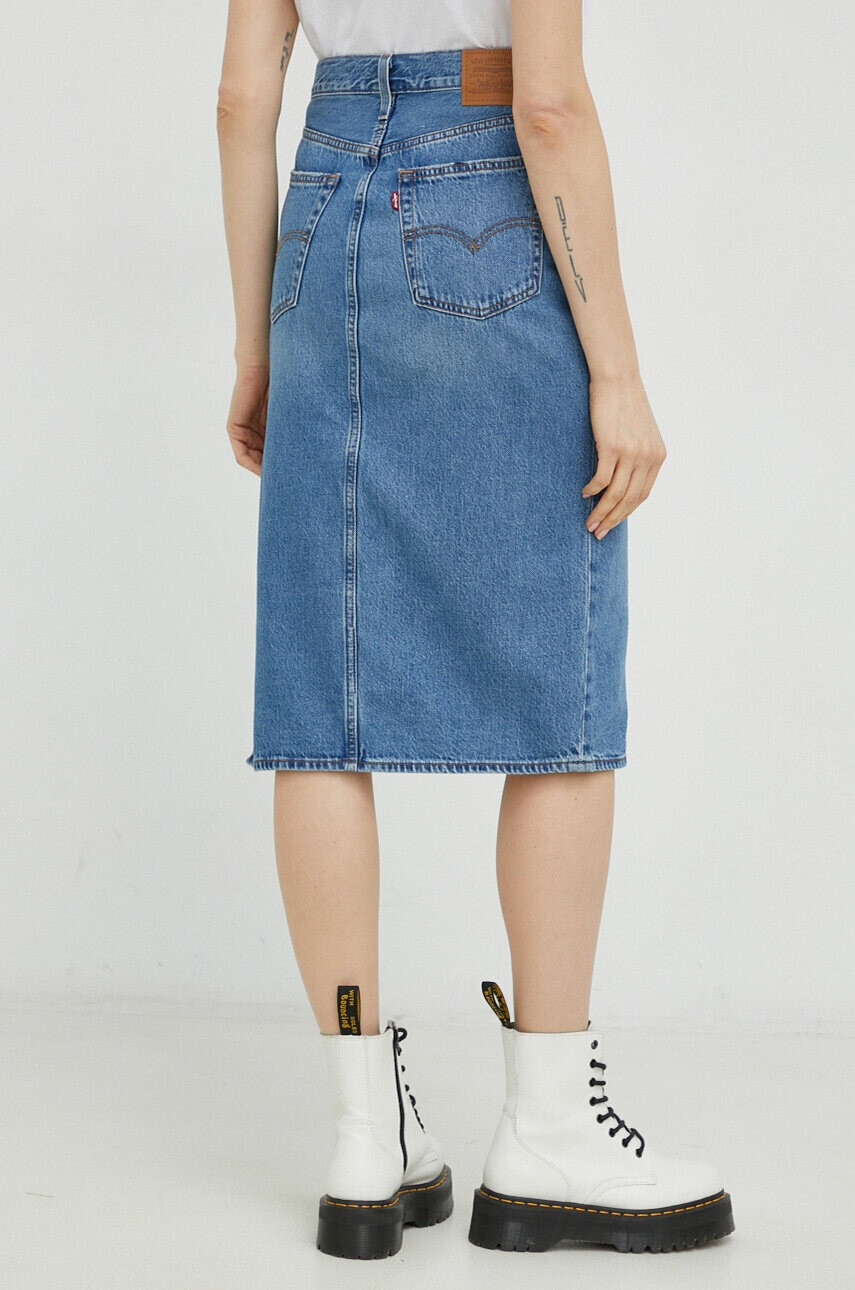 Levi's Дънкова пола в синьо среднодълъг модел със стандартна кройка - Pepit.bg