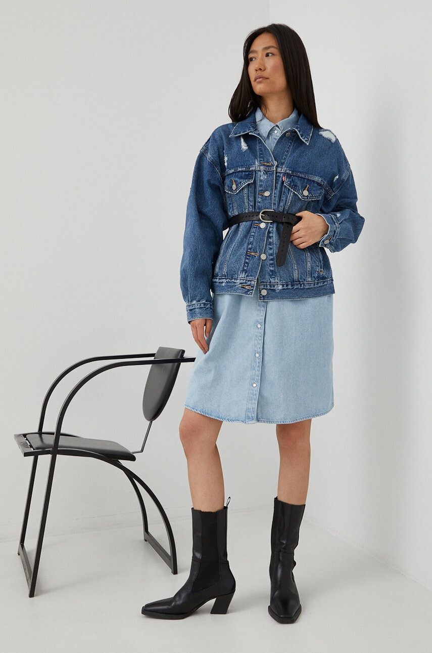 Levi's Дънкова рокля къс модел с уголемена кройка - Pepit.bg