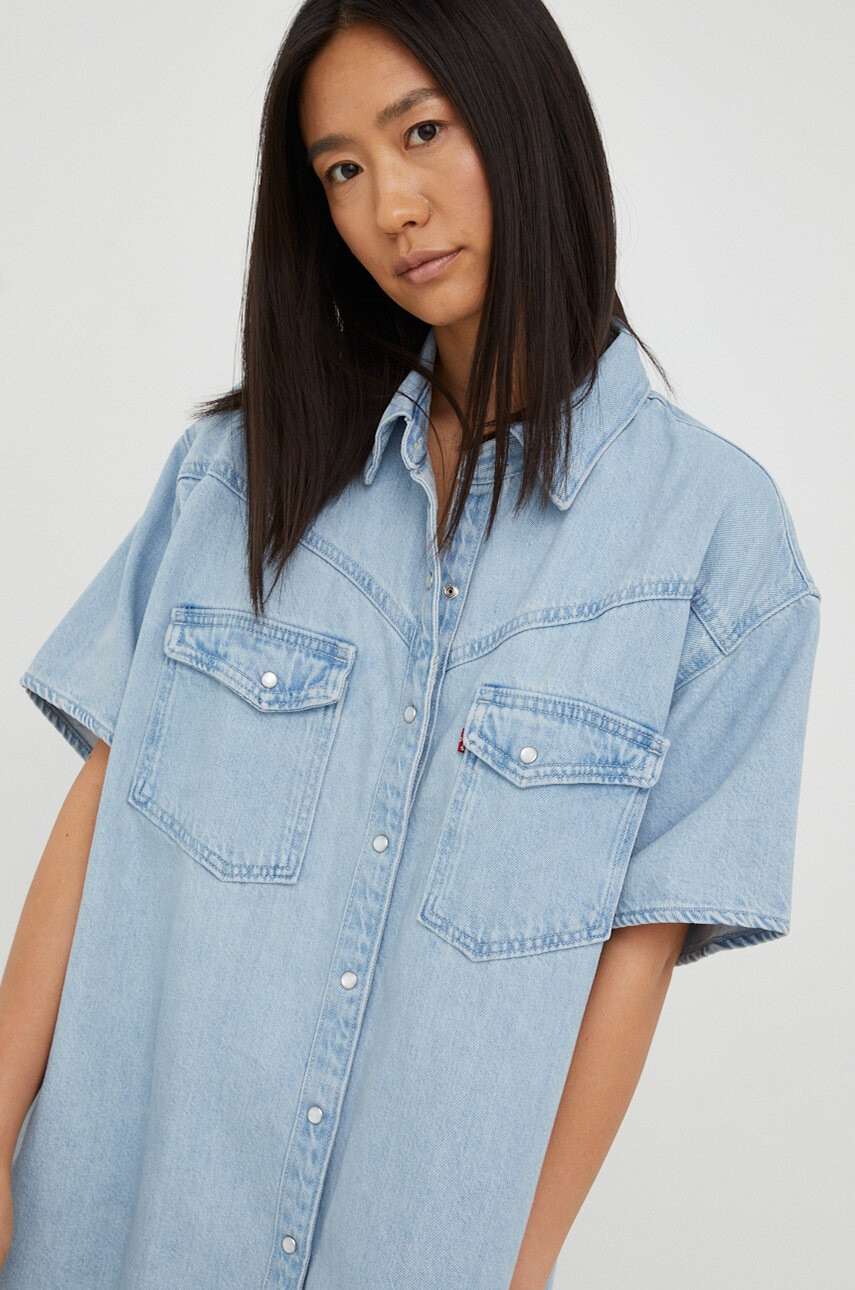 Levi's Дънкова рокля къс модел с уголемена кройка - Pepit.bg