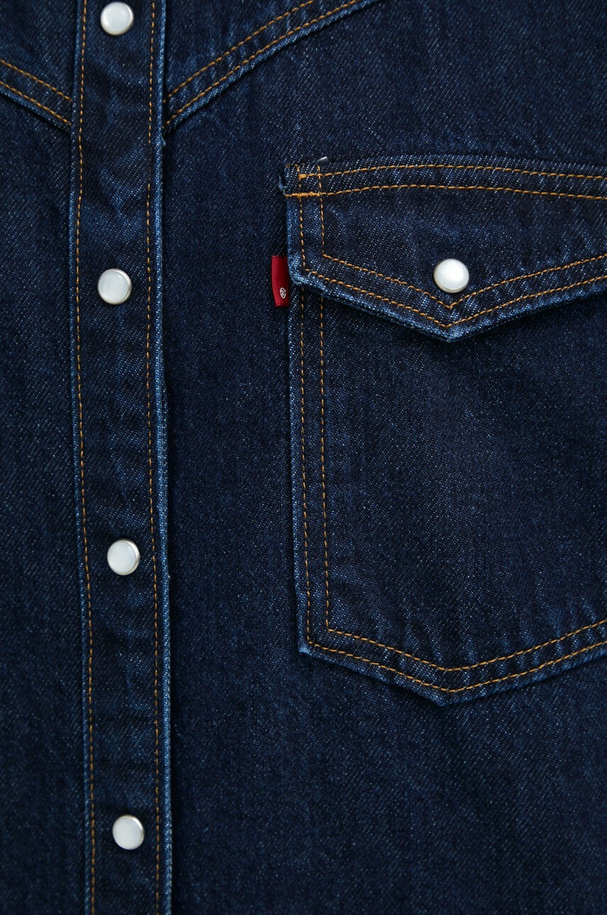 Levi's Дънкова рокля в тъмносиньо къс модел с уголемена кройка - Pepit.bg