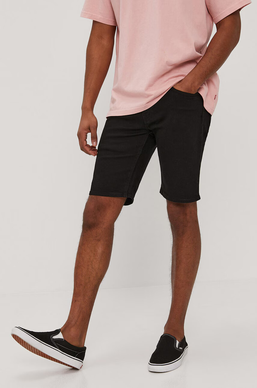 Levi's Дънкови Къс панталон мъжки в черно - Pepit.bg