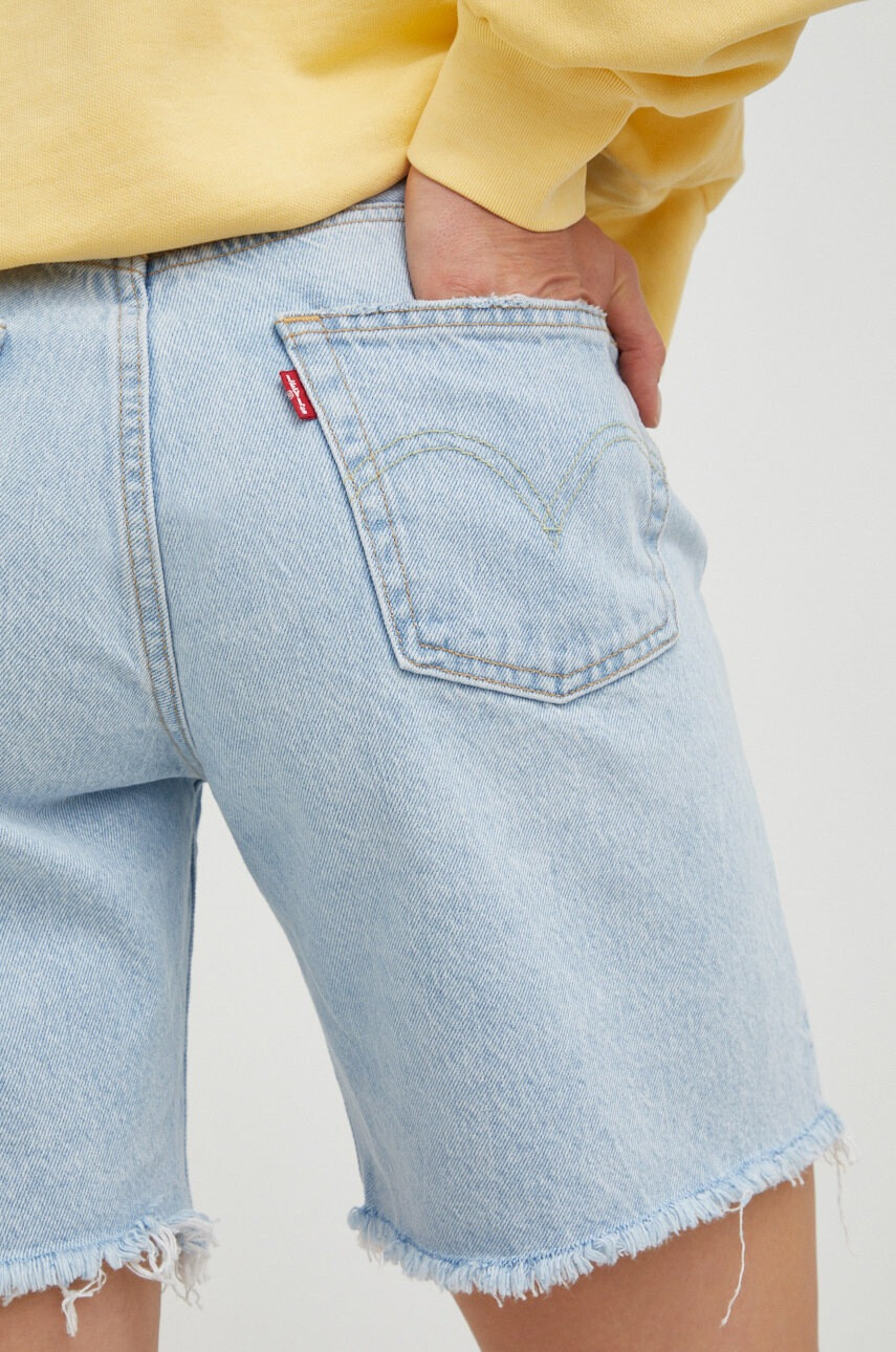 Levi's Дънкови къси панталони с изчистен дизайн с висока талия - Pepit.bg