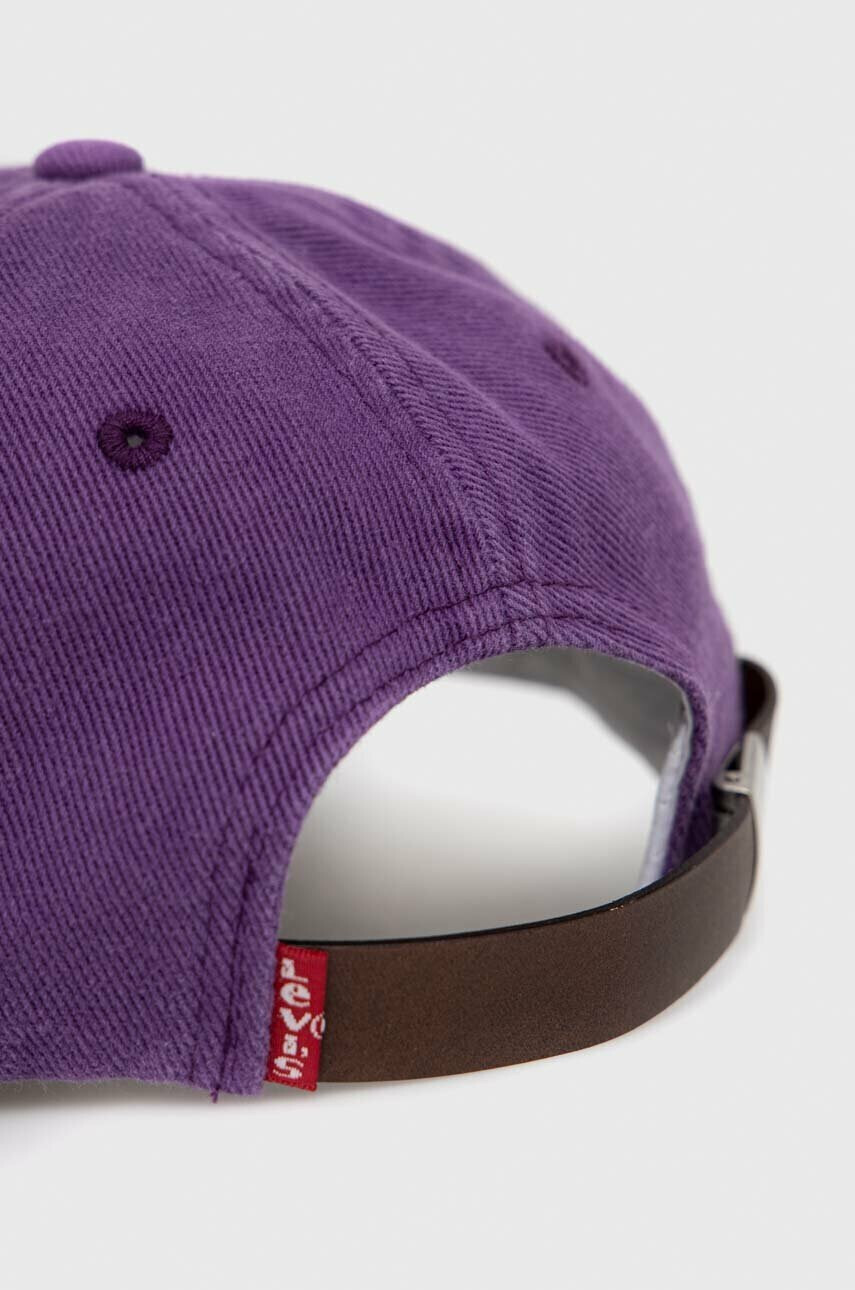 Levi's Джинсова шапка с козирка в лилаво с изчистен дизайн - Pepit.bg