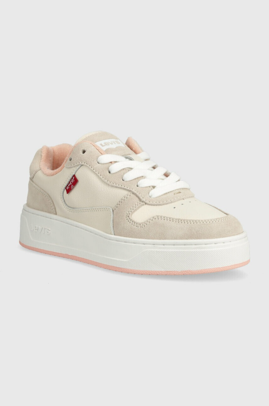 Levi's Кожени маратонки Glide S в бежово D7522.0004 - Pepit.bg