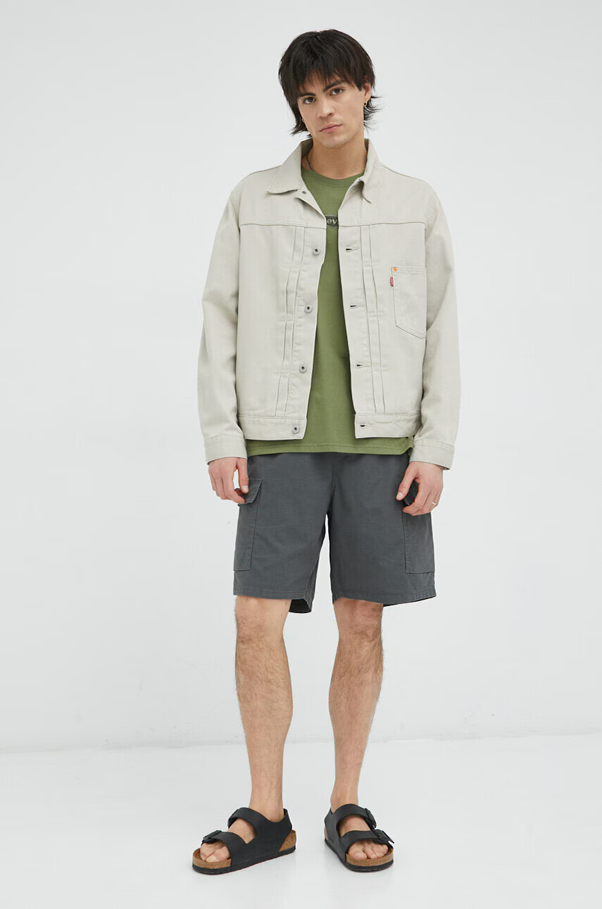 Levi's Къс панталон с лен в сиво - Pepit.bg