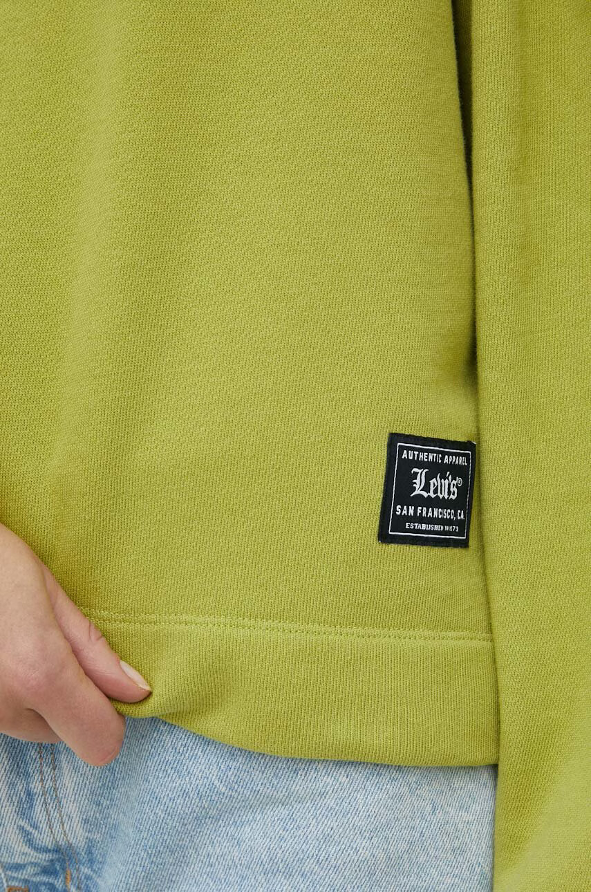 Levi's Памучен суичър в зелено с качулка с изчистен дизайн - Pepit.bg