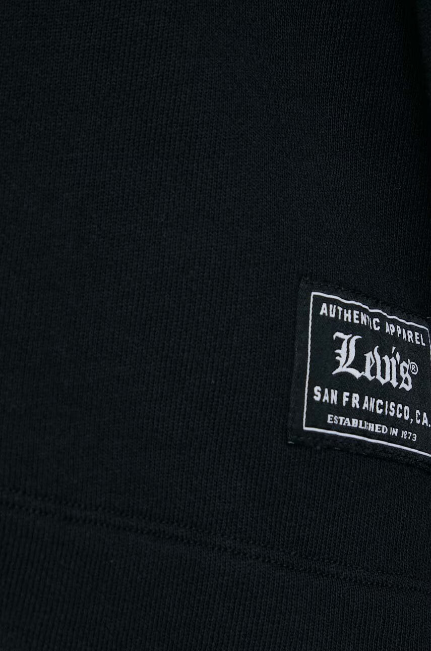 Levi's Памучен суичър в черно с качулка с изчистен дизайн - Pepit.bg