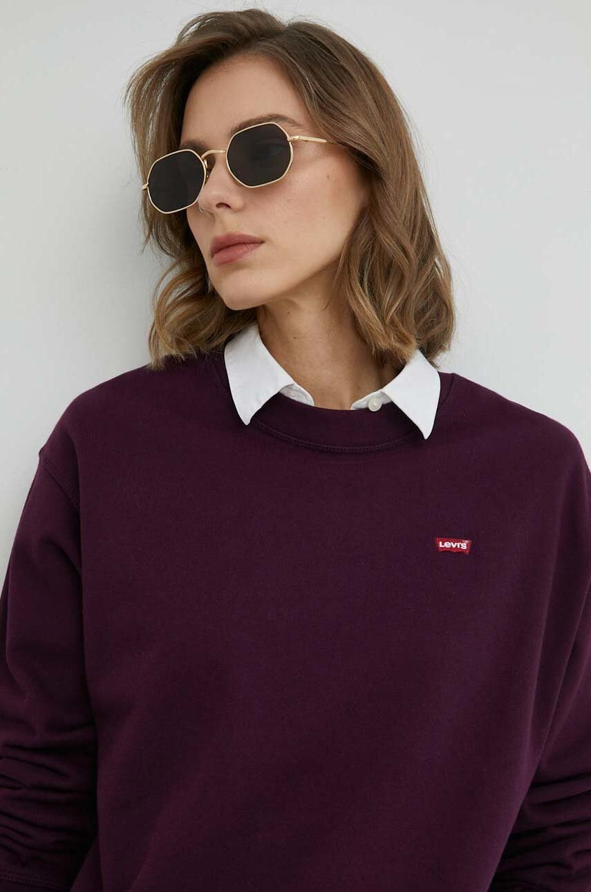Levi's Памучен суичър в лилаво с изчистен дизайн - Pepit.bg