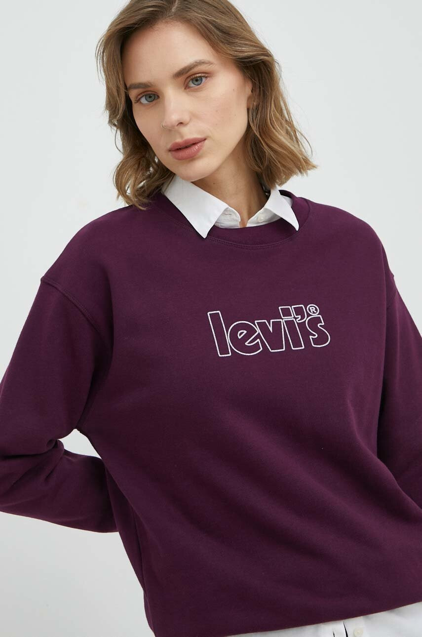 Levi's Памучен суичър в лилаво с принт - Pepit.bg