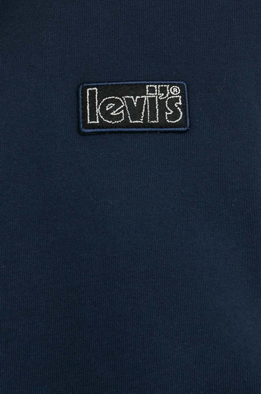 Levi's Памучен суичър в тъмносиньо с качулка с апликация - Pepit.bg