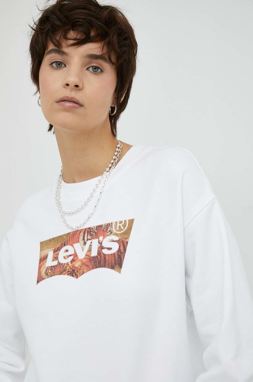 Levi's Памучен суичър в бяло с принт - Pepit.bg