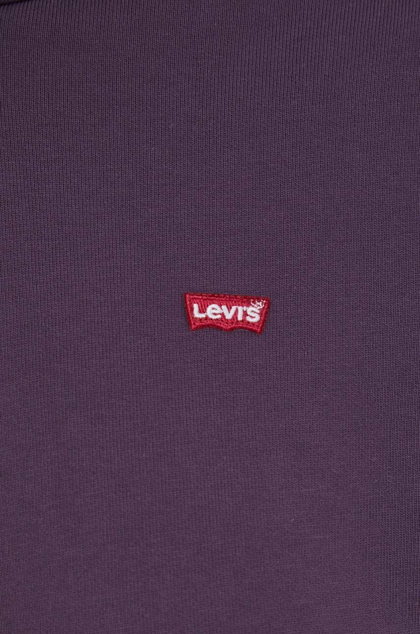 Levi's Памучен суичър в лилаво с качулка с изчистен дизайн - Pepit.bg