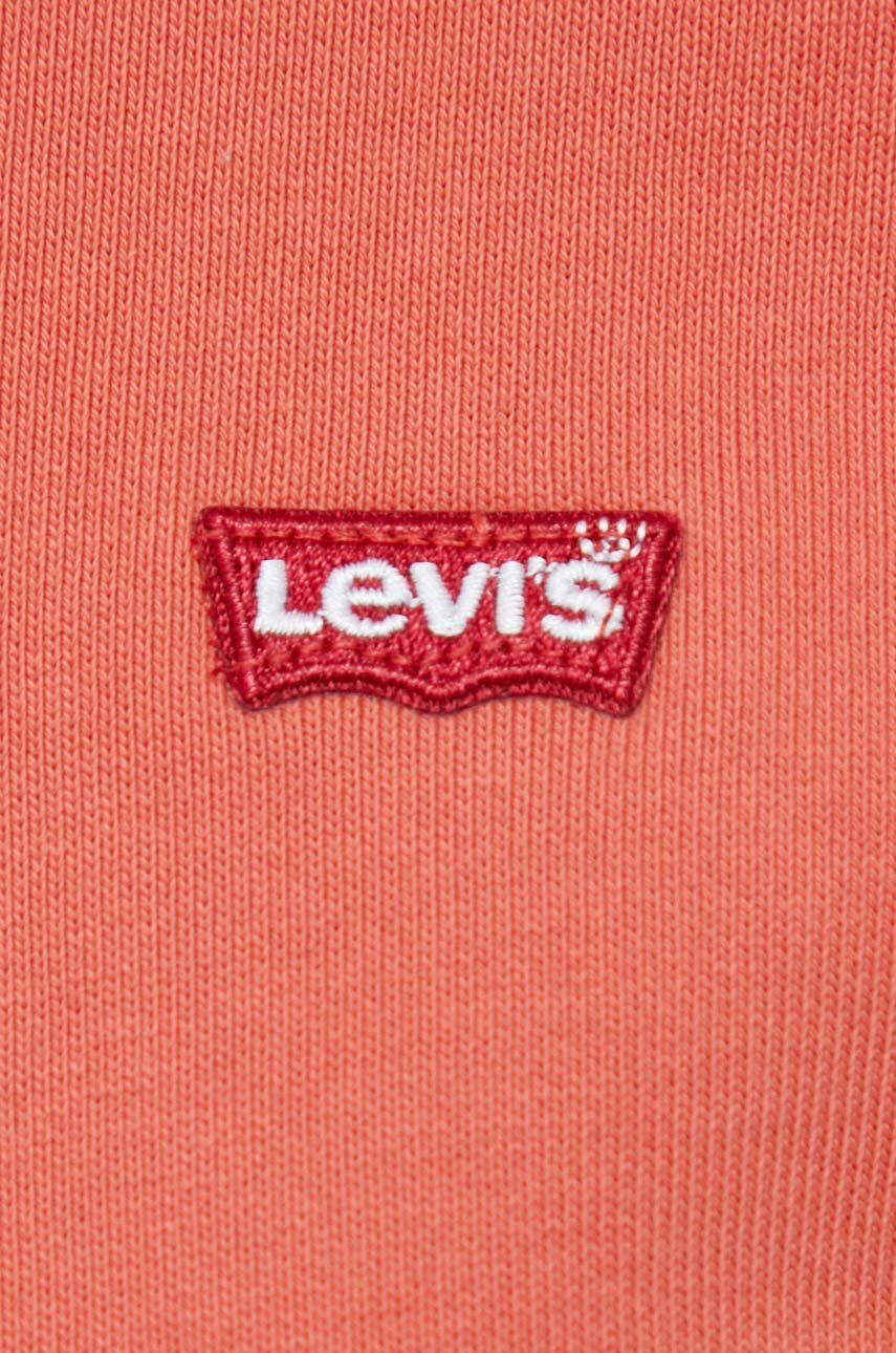 Levi's Памучен суичър в оранжево с качулка с изчистен дизайн - Pepit.bg