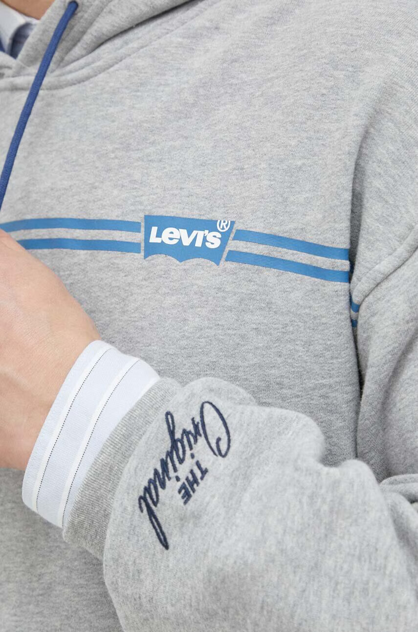 Levi's Памучен суичър в сиво с качулка с принт - Pepit.bg