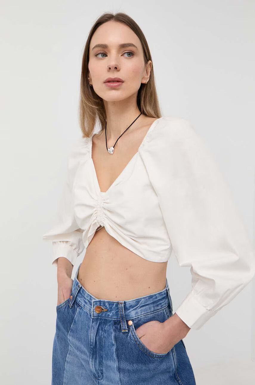 Levi's Памучна блуза дамска в бяло с изчистен дизайн - Pepit.bg