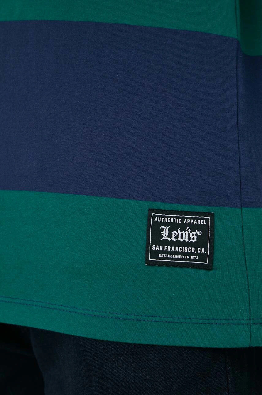 Levi's Памучна блуза с дълги ръкави в зелено с десен - Pepit.bg