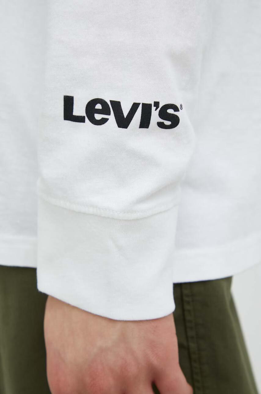 Levi's Памучна блуза с дълги ръкави в бяло с принт - Pepit.bg