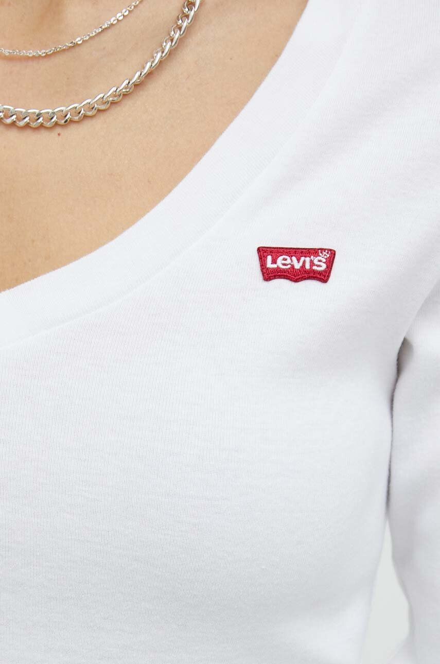 Levi's Памучна блуза с дълги ръкави в бяло - Pepit.bg