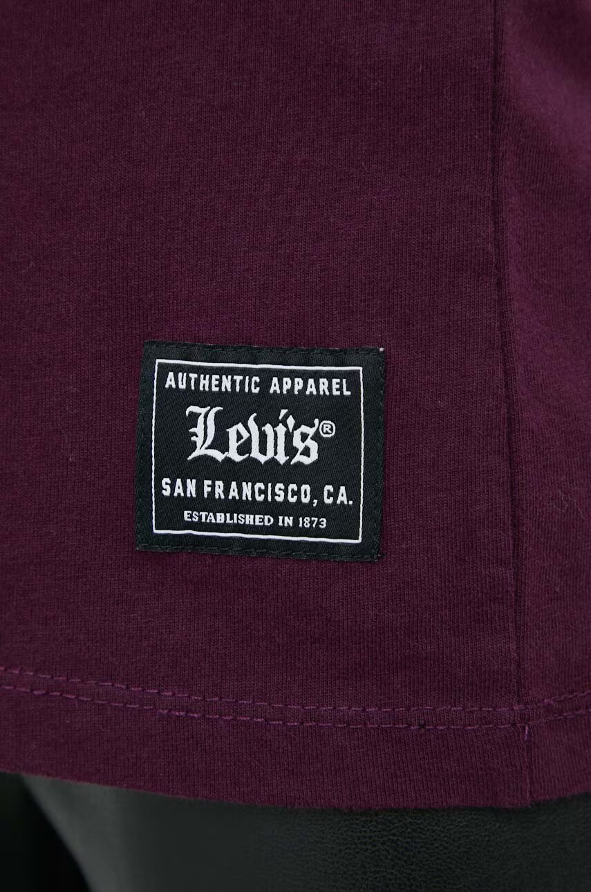 Levi's Памучна блуза с дълги ръкави в бордо - Pepit.bg