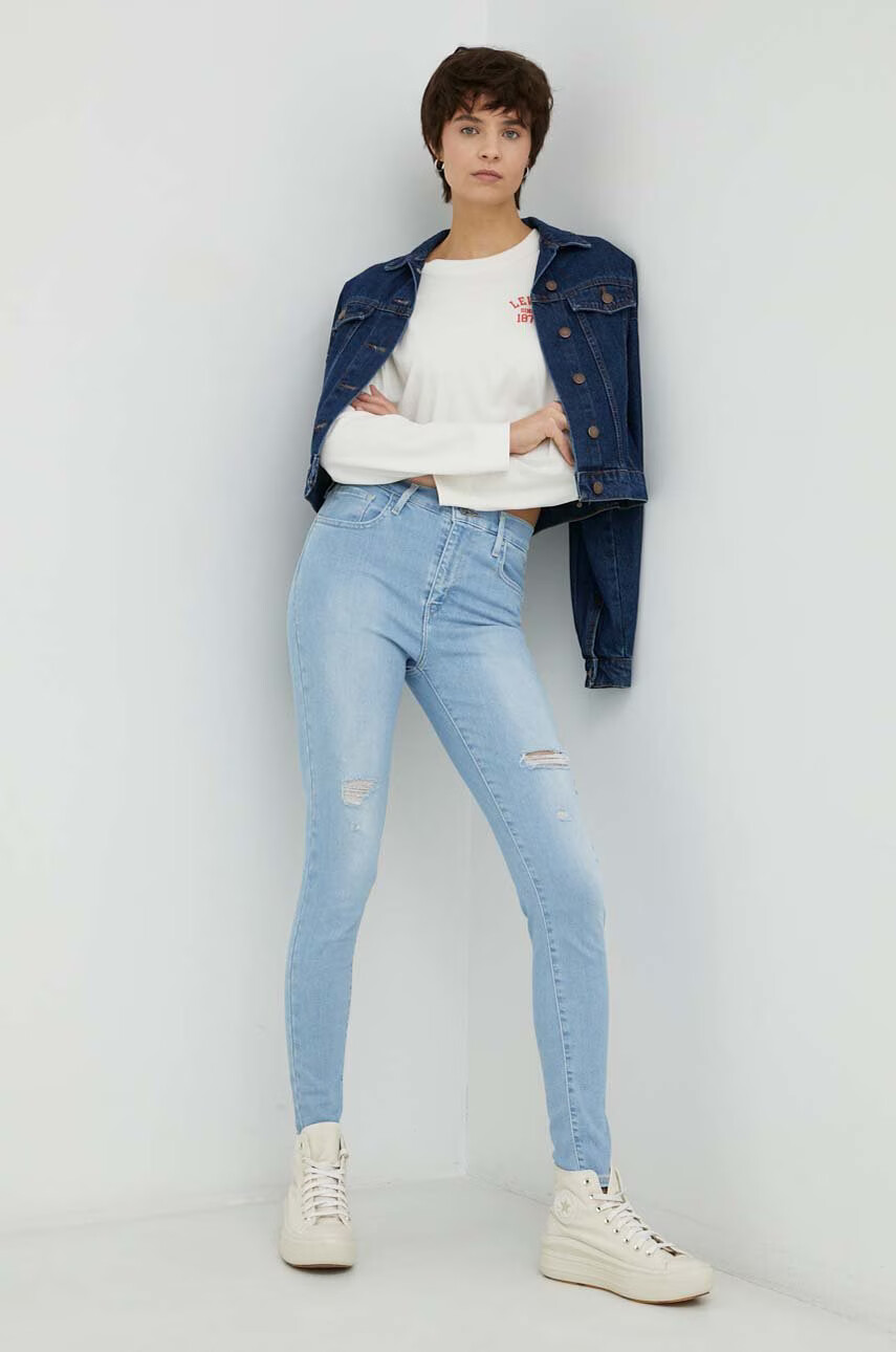 Levi's Памучна блуза с дълги ръкави в бяло - Pepit.bg