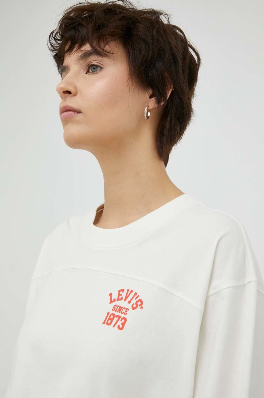 Levi's Памучна блуза с дълги ръкави в бяло - Pepit.bg