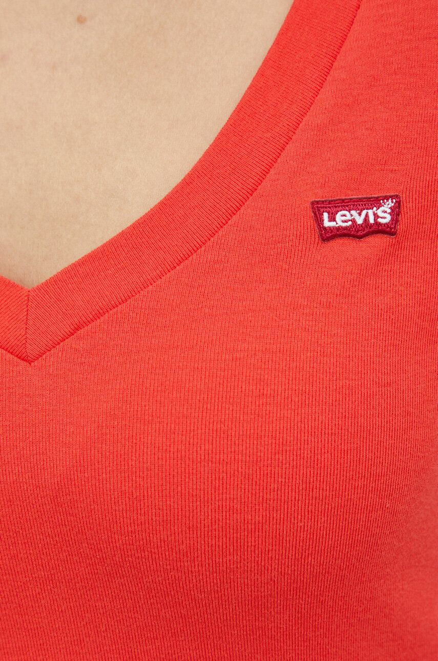 Levi's Памучна блуза с дълги ръкави в червено - Pepit.bg