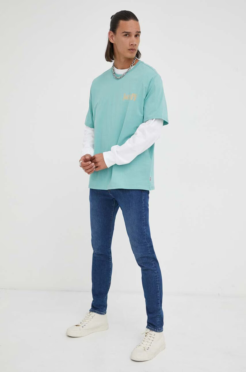 Levi's Памучна блуза с дълги ръкави в бяло с принт - Pepit.bg