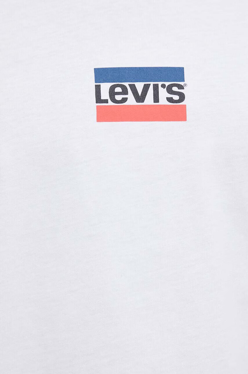 Levi's Памучна блуза с дълги ръкави в бяло с принт - Pepit.bg