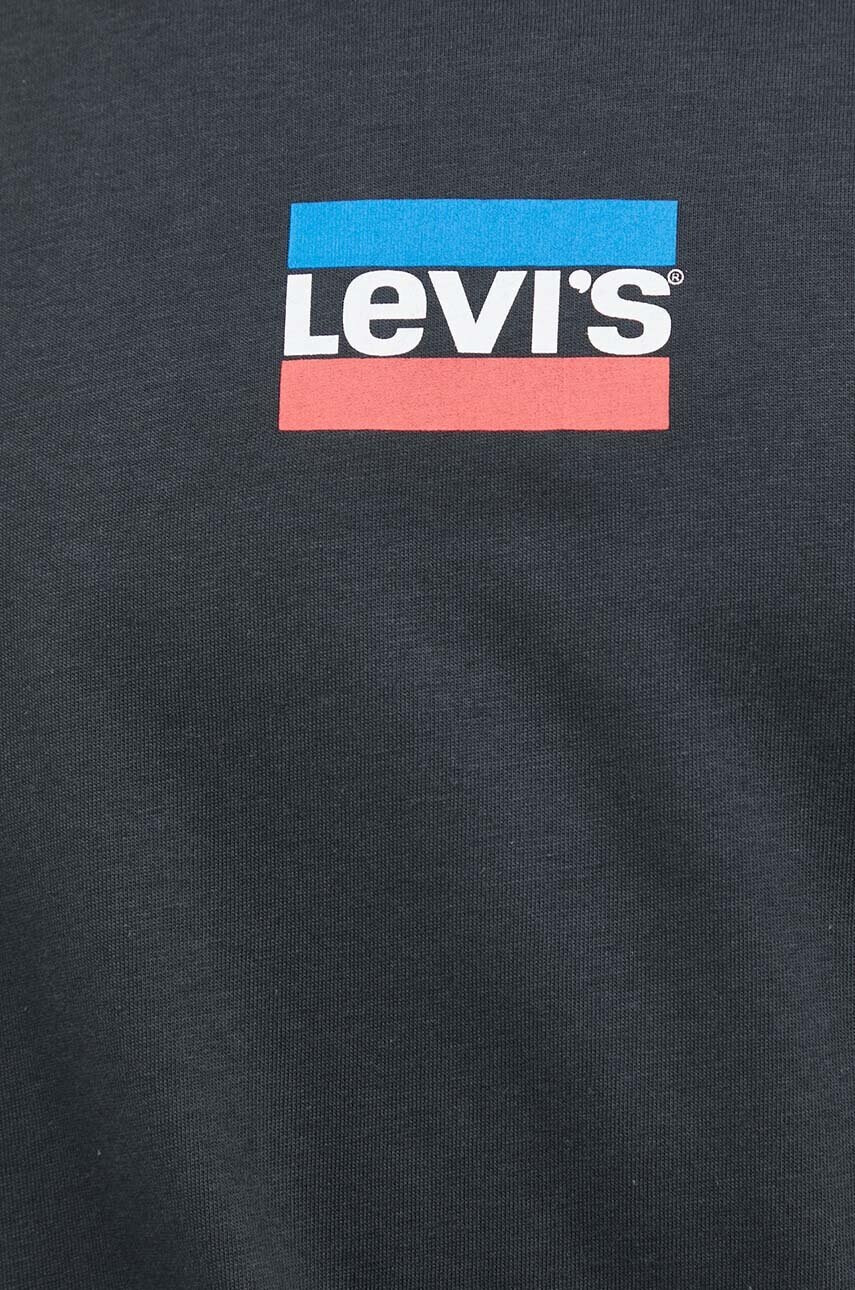 Levi's Памучна блуза с дълги ръкави в сиво с принт - Pepit.bg