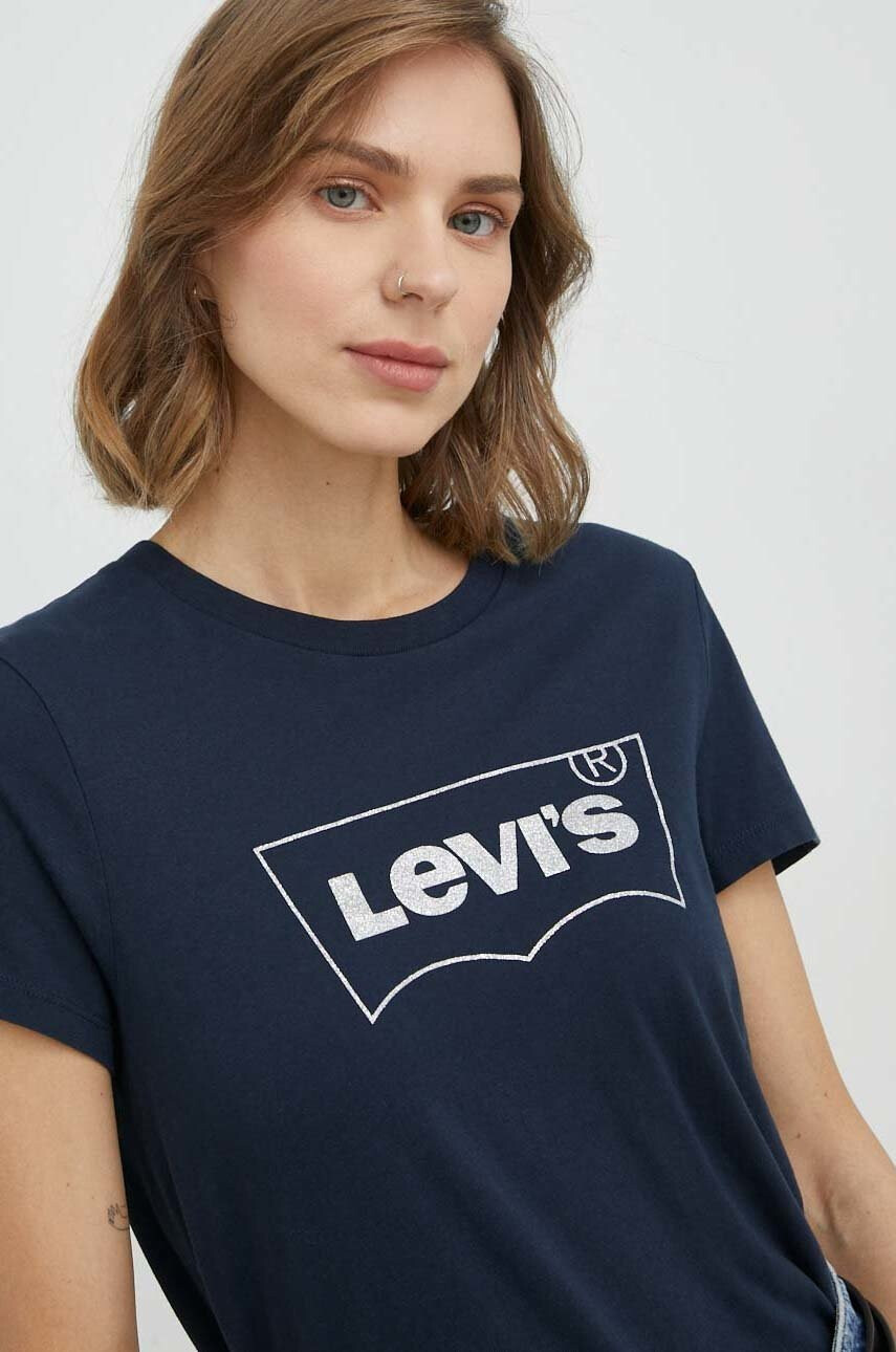 Levi's Памучна тениска в тъмносиньо - Pepit.bg