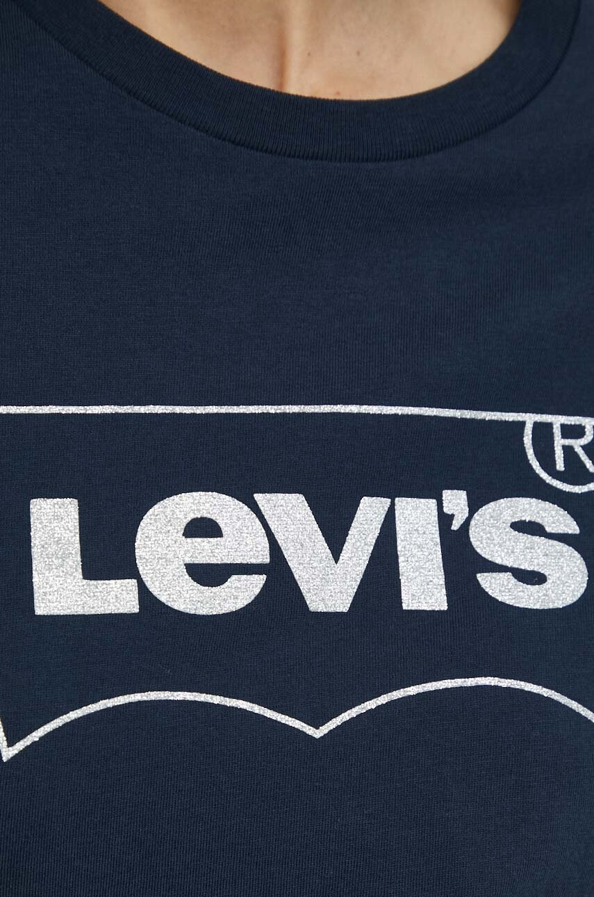Levi's Памучна тениска в тъмносиньо - Pepit.bg