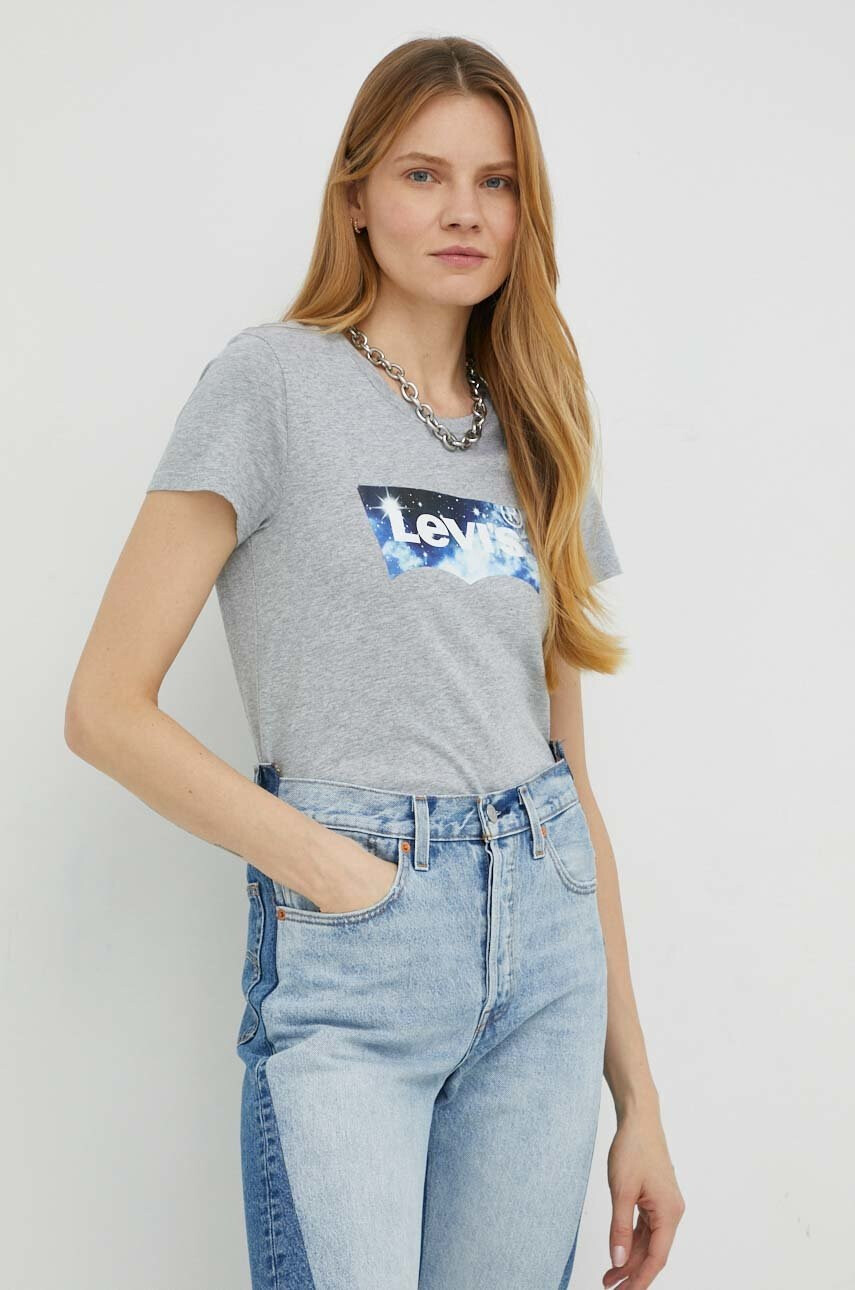 Levi's Памучна тениска в сиво - Pepit.bg